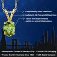 thumbnail image 2 of Gem Stone King 0.90 Ct Oval Green Peridot 18K Yellow Gold Plated Silver Pendant with Chain, 2 of 6