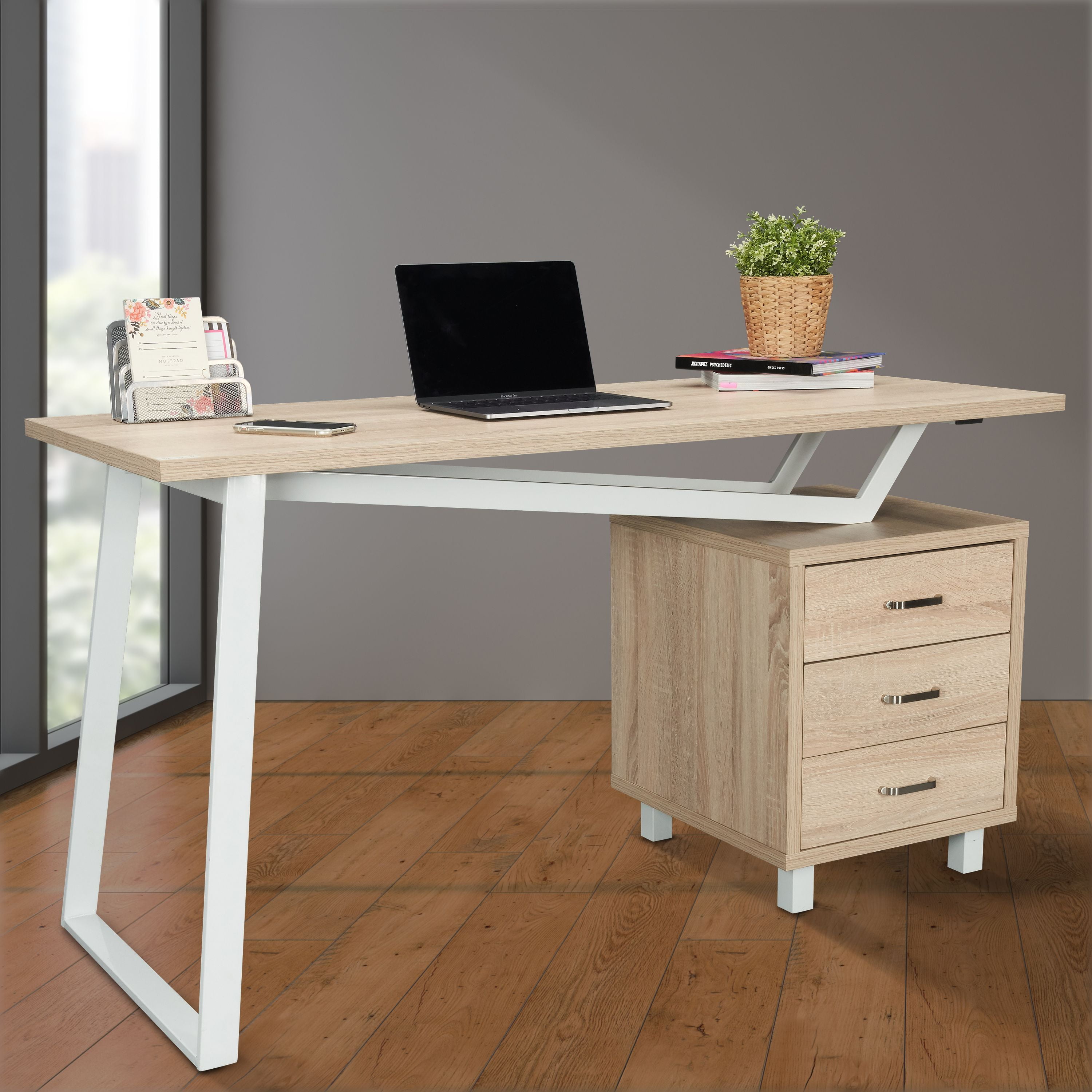 Techni Mobili Expandable Modern Desk - Mahogany