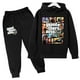 thumbnail image 3 of Sudadera con capucha y pantalones para niños de Grand Theft Auto V GTA 5, conjunto de 2 piezas, ropa de dibujos animados para niños pequeños, trajes para niños y niñas, 3 of 5