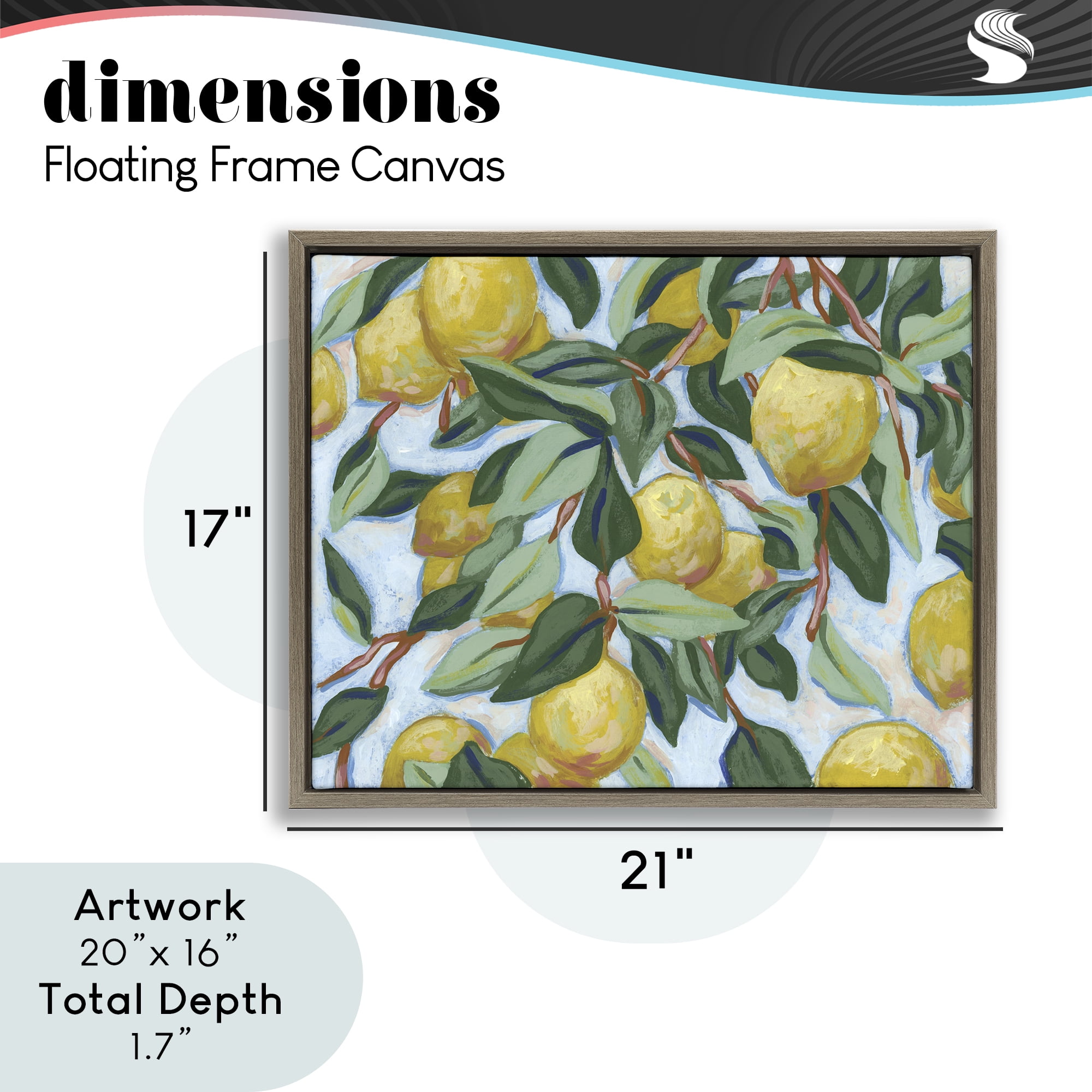 Stupell Industries Summer Citrus Tree Brown Framed Floater Canvas Wall Art, design by June Erica Vess