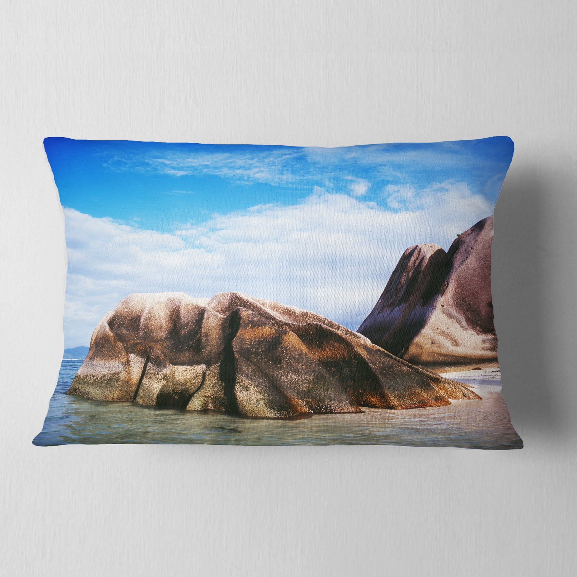 Designart 12" x 20" Multi-color Polyester Throw Pillow