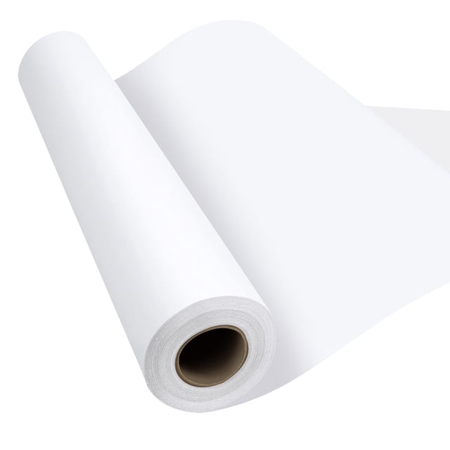 Rollo de papel para manualidades Phinus Rollo de papel kraft de grado industrial de 15 ''? 374 '' Rollo de papel blanco para caballete para niños para envolver regalos en movimiento Arte de la pared C