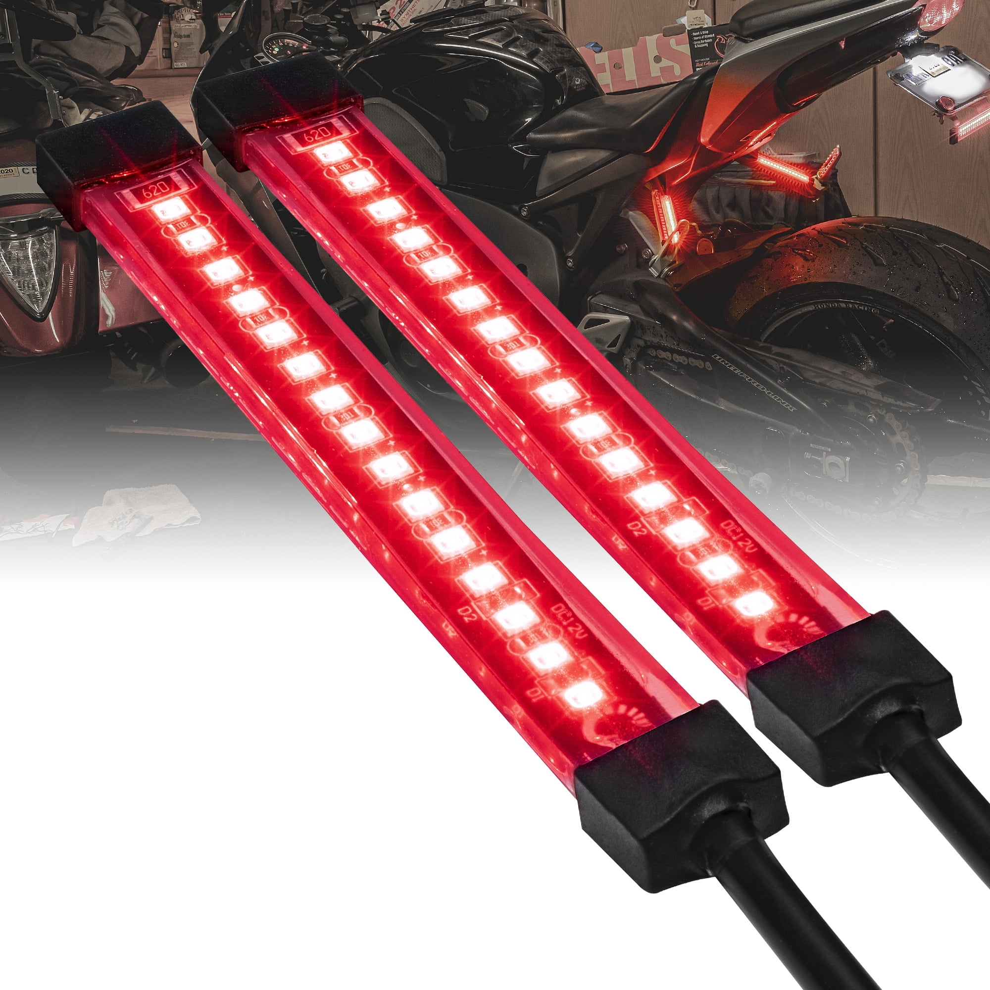 Motorcycle LED Rear Stop Tail Light with Bracket comes with Red and Clear lens 