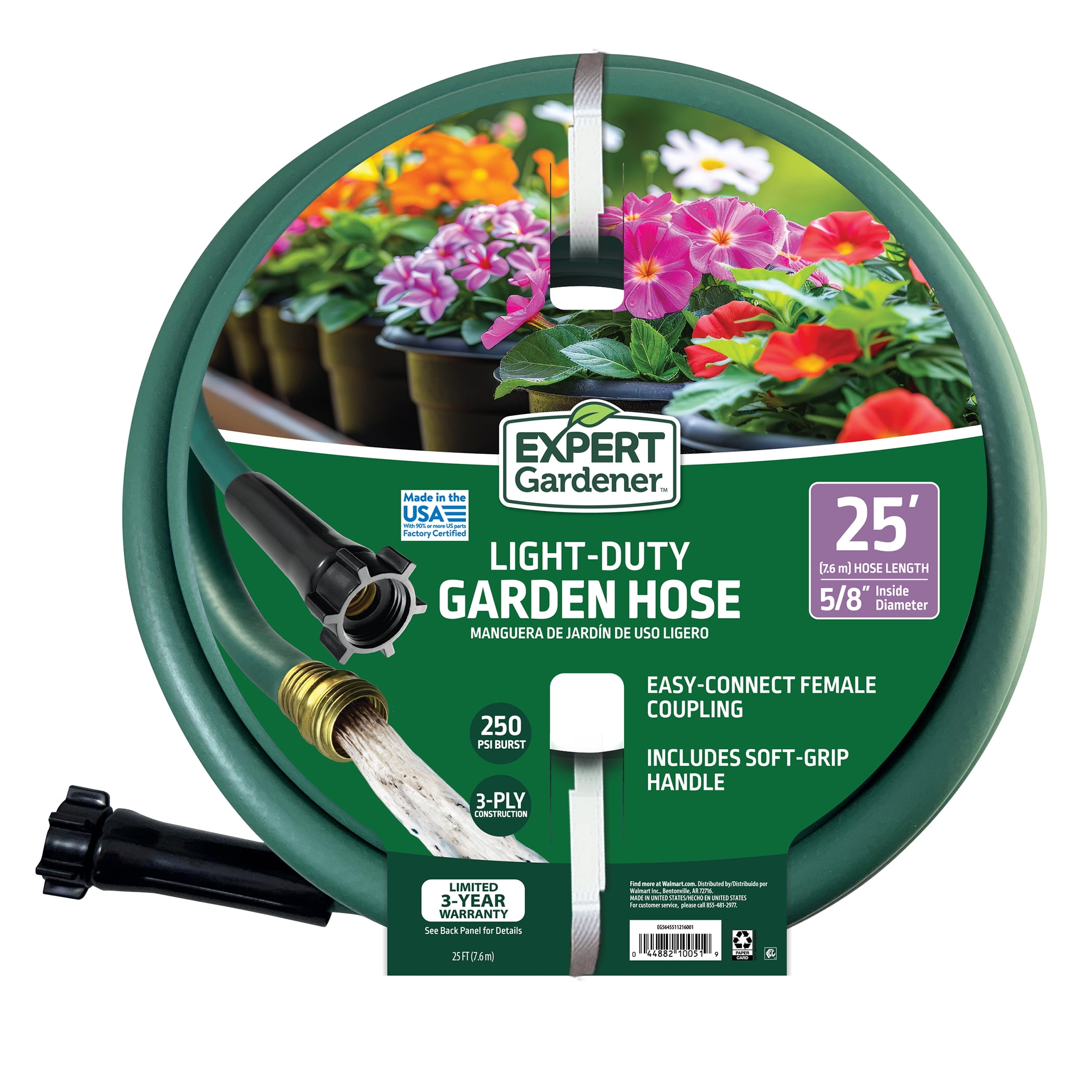 (5 pack) Expert Gardener 5/8-Inch x 25-Foot Light Duty Garden Hose