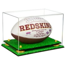 Clear Acrylic Football Display Case with Yellow Risers and Turf Base (A004-YR)