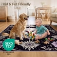thumbnail image 4 of ODIKA 2'x3' Ultra-Soft Accent Mat, Celestial Sun Moon Face Scroll Border Distressed Astrology Round None Washable, Bare feet friendly, Easy Care Indoor rug for Bedside, Footrest, 4 of 7