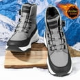 thumbnail image 3 of CORASUN Men's Winter Snow Boots, Waterproof Insulated Plush Lined Hiking Boots with Quick Dial Lacing System, Mid-Top Anti-Slip Outdoor Work Shoes (Black/Grey), 3 of 11