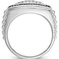 thumbnail image 2 of 14K White Gold Ibgoodman Men's Polished And Textured 1 Carat Black Diamond Cluster Ringsize 10 (Width 16.48) - Jbsp, 2 of 5