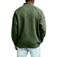 thumbnail image 5 of Quarter Zip Sweatshirt for Men Waffle Knitted Pullover Casual Long Sleeve Lapel Polo Sweatshirts Fall Winter Jackets,2XL, 5 of 7