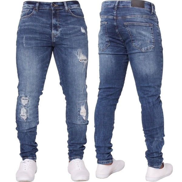 Winter Autumn Fashion Men'S Casual Ripped Jeans Vintage Holes In Jeans ...