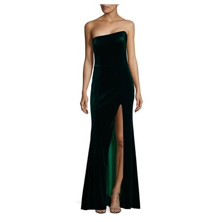 - Front-Slit Velvet Dress