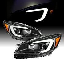 AKKON - For 2013-2016 Ford Escape Black Light Strip Front Projector Headlamps Driver   Passenger 2013 2014 2015 2016