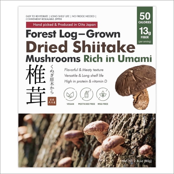 Dried Shiitake Mushrooms 'Donko' (Naturally Log-Grown, Japan)