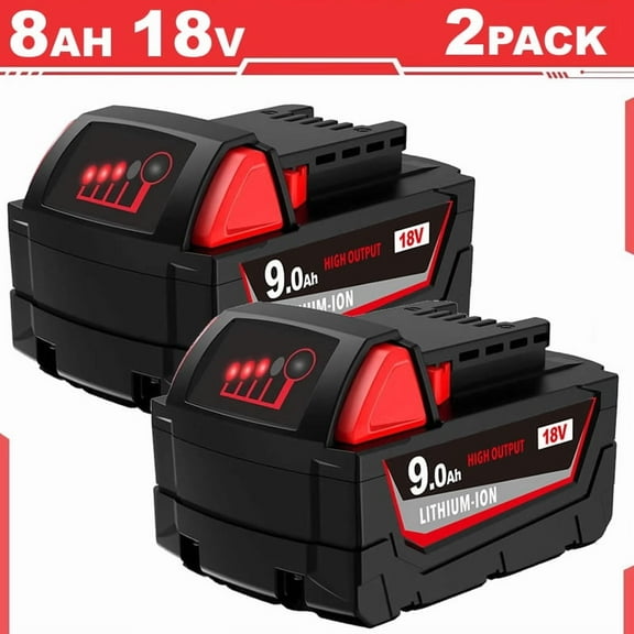 M18 2Pack 9000mAh 18V Replacement Battery for Milw M-18 Battery Pack Compatible with Milw M-18 9.0Ah Lithium Battery 48-11-1890,48-11-1850, 48-11-1828, 48-11-1820,48-11-1815 Cordless Tools