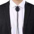thumbnail image 3 of Bolo Tie Western Vintage Cuerda de cuero americano Hombres Negro Zulema Corbata Bolo para Hombre, 3 of 8
