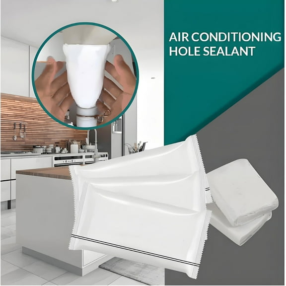 Waterproof Duct Seal Repair Sealing Clay 10 Pack White Moldable Silicone Putty, Quick Mending Mud for Pipe Connection, Wall Hole, Air Conditioning Holes