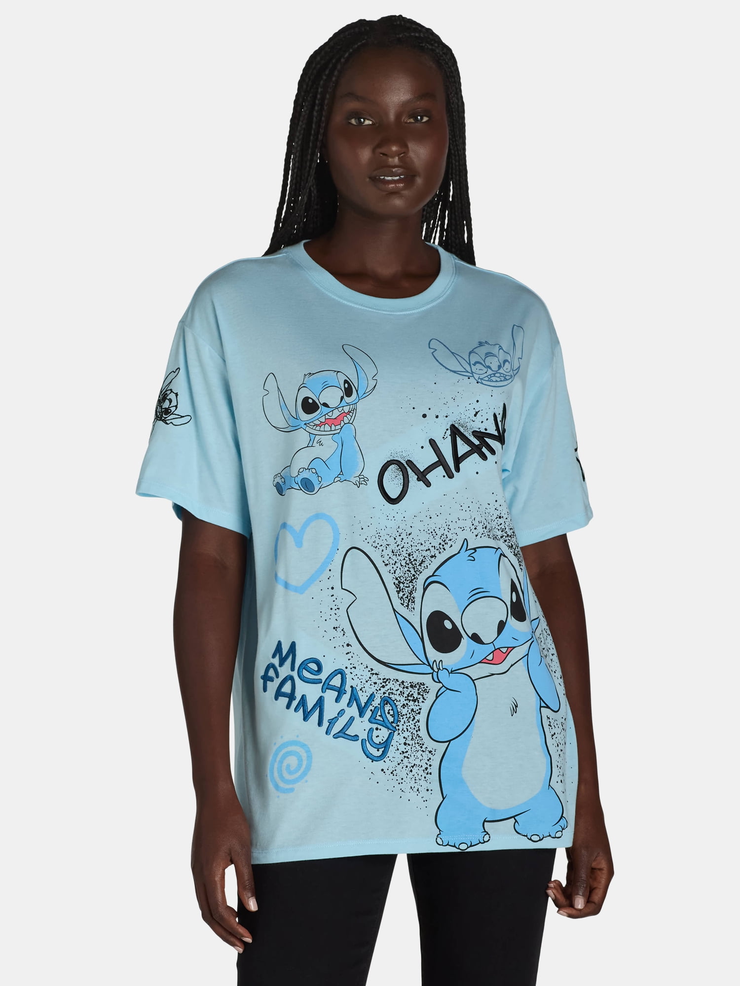 Stitch Women's Embroidered Graphic Print T-Shirt, Sizes XXS-XXL