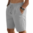 thumbnail image 2 of biudgviw Mens Linen Shorts Elastic Waist Drawstring Casual Shorts Lightweight Pleated Summer Beach Shorts with Pockets, 2 of 7