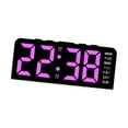 thumbnail image 4 of Reloj despertador digital de gran tamaño, práctico y multiusos, con pantalla LED de temperatura. Rosa, 4 of 9