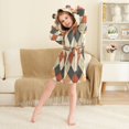 thumbnail image 3 of FORMRS Niños Bathrobe Unisex Hooded Robe Soft Plush Pajamas Sleepwear, Size 2-3T, Checkered Pattern, 3 of 7