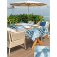 thumbnail image 5 of Outdoor Tablecloth with Umbrella Hole for Patio/Picnic/Party/Camping, Blue Teal Palm Leaves Waterproof Table Cloth Rectangle Table Cover Washable, Summer Botanical Tropical Leaf (60"x 102"), 5 of 9