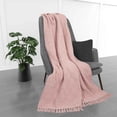 thumbnail image 2 of Kathy Ireland Oversized Chenille Polyester Fringed Basket Throw - Blush - 50” X 70”, 2 of 6