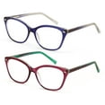 thumbnail image 2 of 2 Pairs Women Optical Frame Translucent Fashion Reading Glasses - Clear Lens Reader ZT105 +2.00, 2 of 5