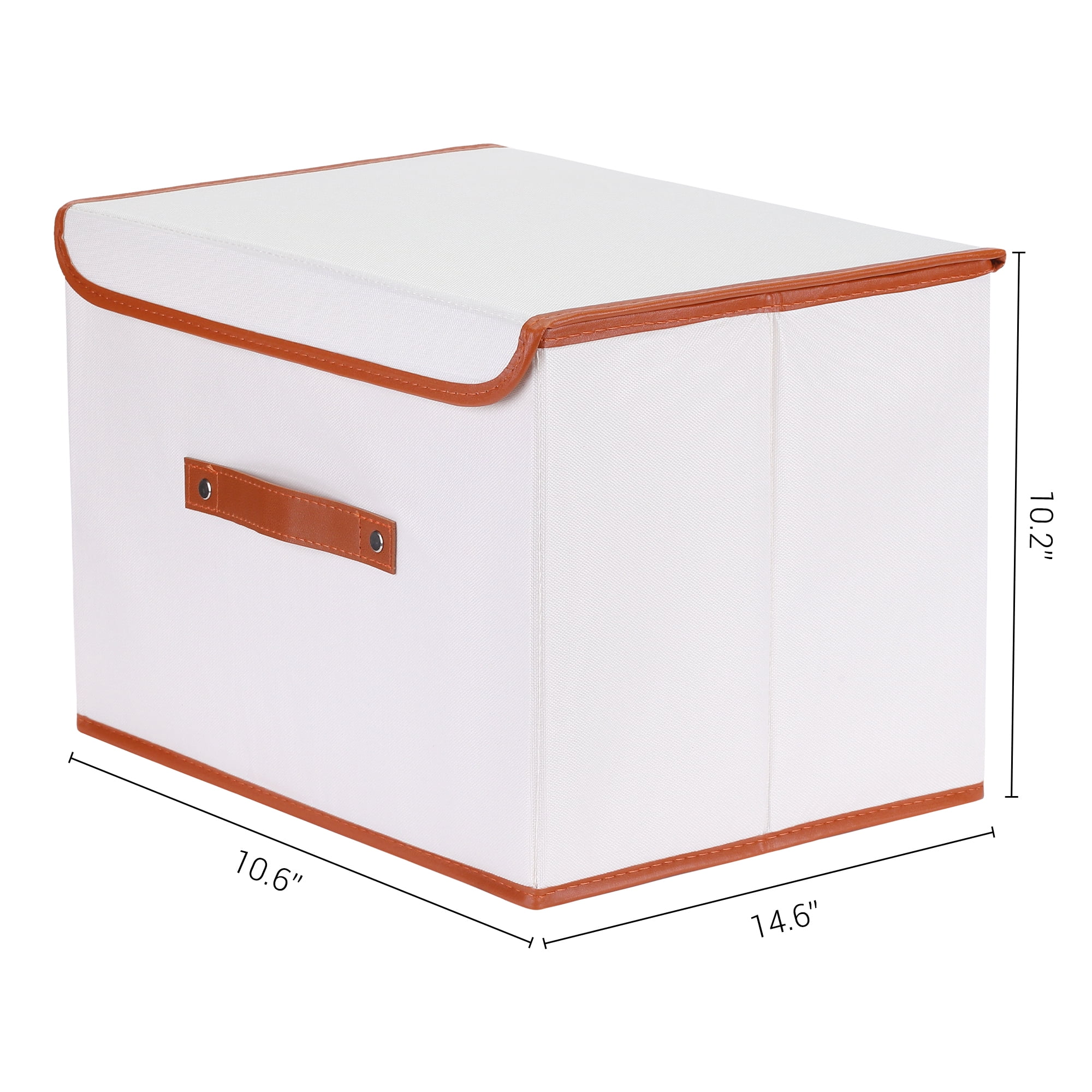 Unique Bargains Storage Cube Storage Bin with Handles Collapsible Storage Basket Beige M