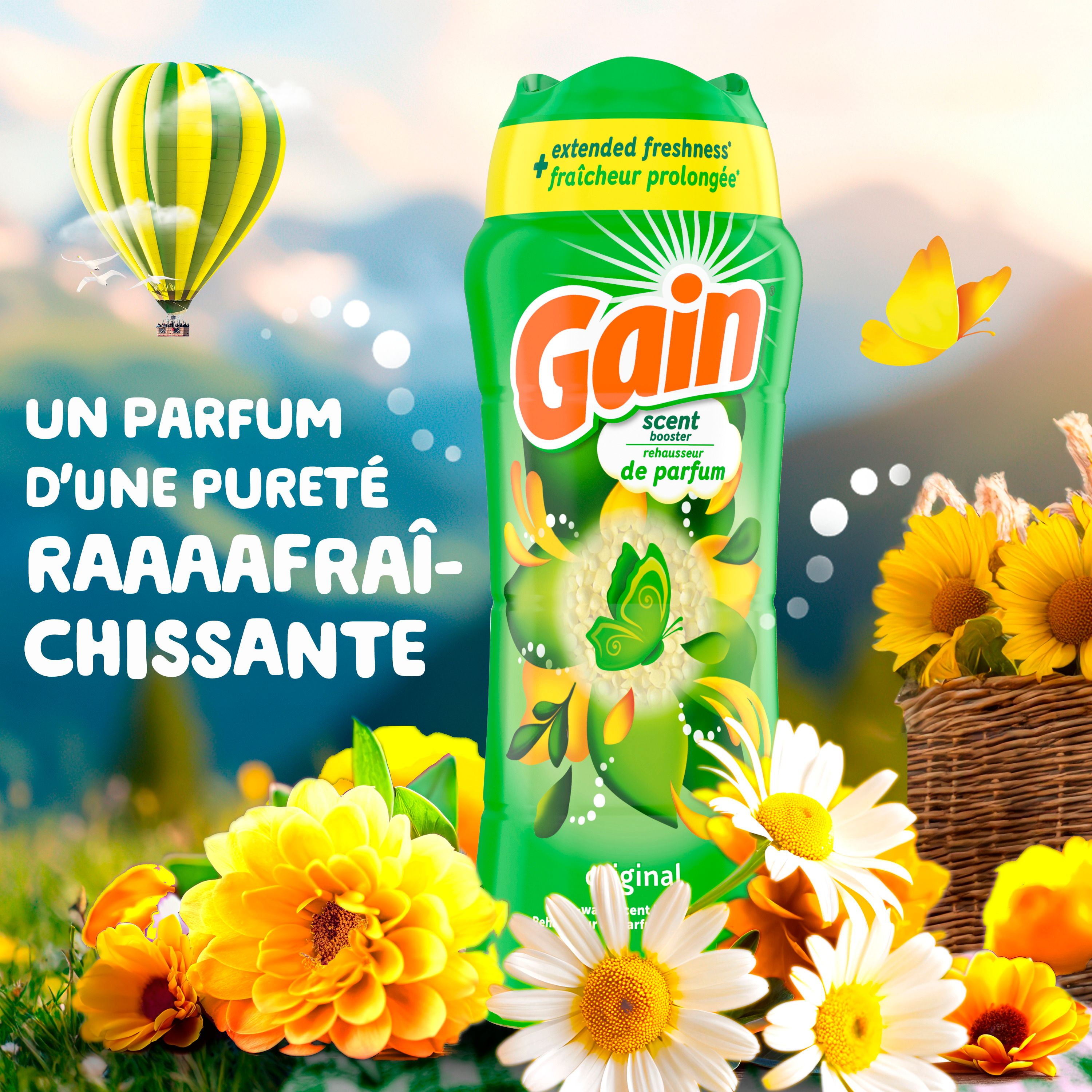 Perles de rehausseur de parfum pour lessive Gain Fireworks, Original, unité à usage unique