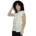 thumbnail image 6 of LA LEELA Women's Dressy Short Sleeve Top Summer Party Business PleatedT Shirts Trendy Fashion Tops Casual Flowy Tunic Tops For Women M White Floral, 6 of 6