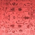 thumbnail image 1 of Ahgly Company Machine Washable Indoor Square Abstract Red Modern Area Rugs, 4' Square, 1 of 4