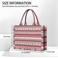 thumbnail image 3 of Large Capacity Tote Bag,Red Christmas Folk Pattern Handbag Fashion Luxury Tote Bag,15.7"x13"x 5.1" Inches,Laptop Compatible, 3 of 6