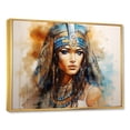 thumbnail image 2 of Designart "Egyptian Elegance Gold and Blue Pharaoh's Woman I" Landscapes Framed Wall Art - Traditional Gold Egypt Entryway Framed Wall Art Print, 2 of 6