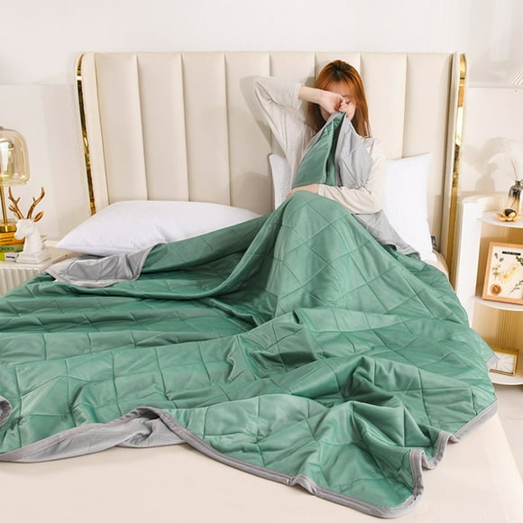 Qaailabf Cooling Mugwort Infused Summer Comforter, 59x79 inch Queen Size Breathable Lightweight Blanket with Japanese Cool Sense Technology, Machine Washable 100% Polyester Class A Fabric