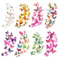 thumbnail image 4 of 12 piezas de pegatinas de pared con forma de mariposa 3D de doble capa multicolor, con imán de PVC, para decoración de nevera de dormitorio infantil, 4 of 4