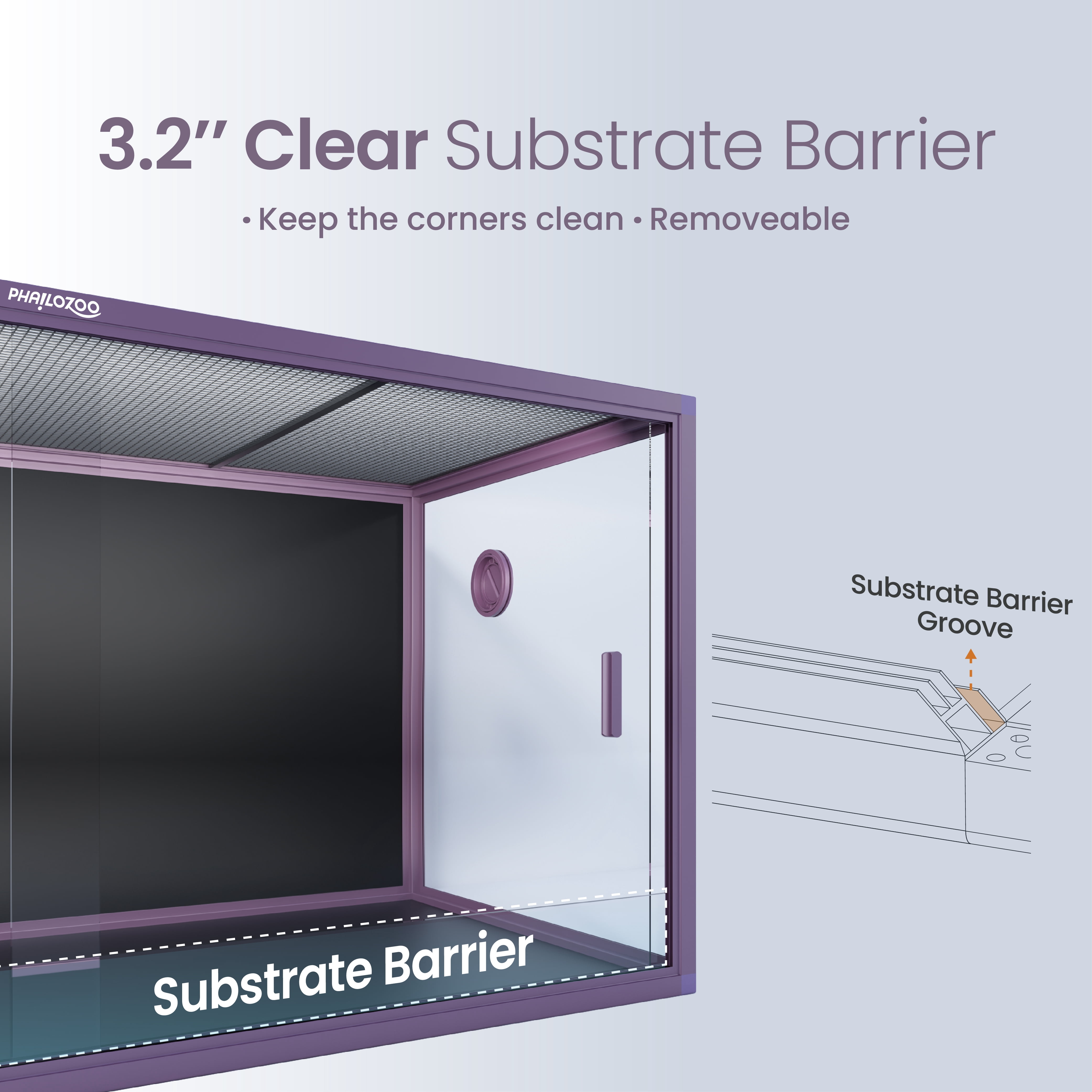 Phailozoo 120-Gallon Front Opening Terrarium for Pets with Bioactive Substrate and Ventilation