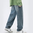 thumbnail image 7 of QHFBli Mens Baggy Jeans Male Big & Tall Loose Slightly Tapered Relaxed Straight Jean, 7 of 7