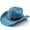 Z04-Blue, variant on Western Cowboy Hat for Men and Women - Elegant Suede Panama Hat Adjustable Soft Cowgirl Hat for Outdoor Activities with Wide Edge,Black