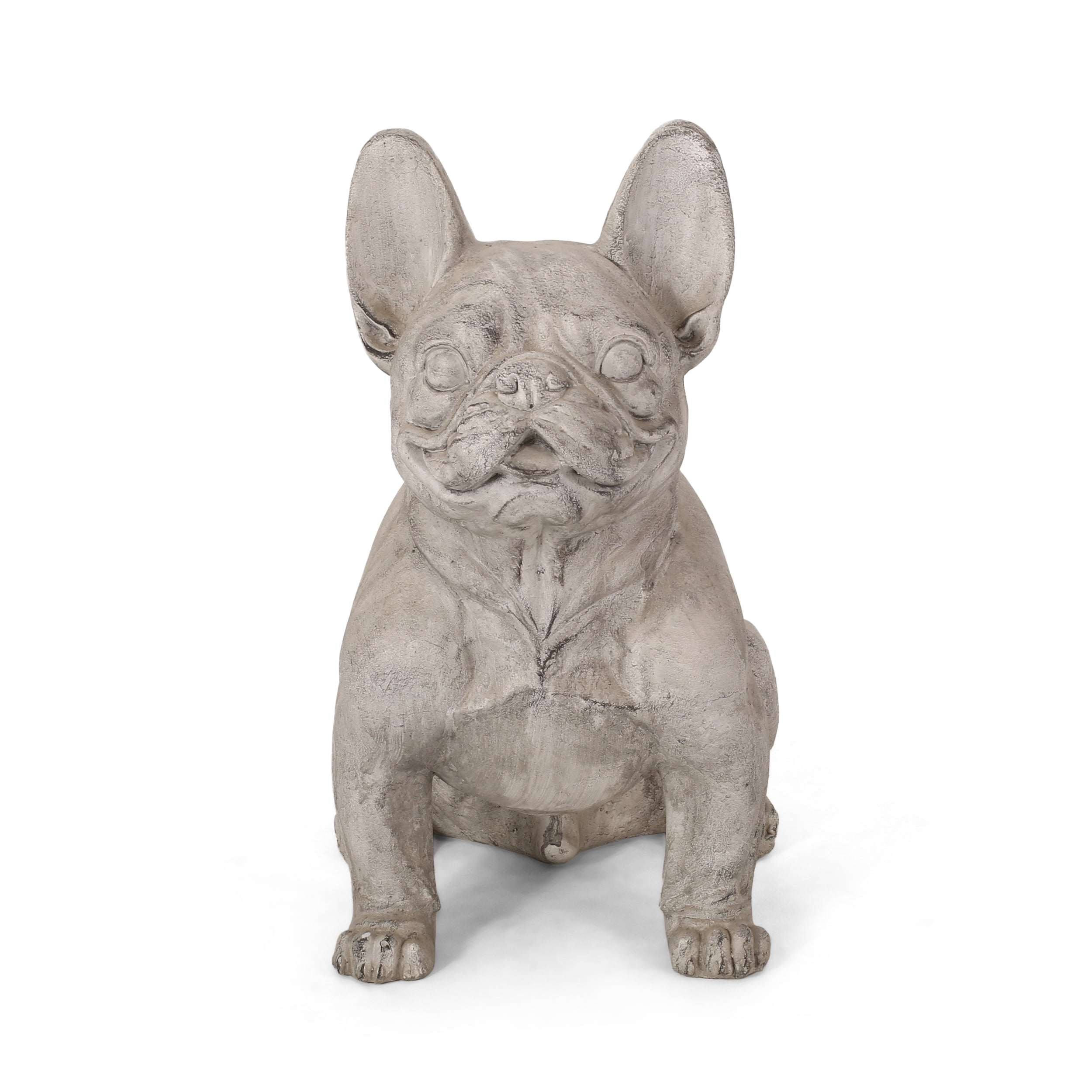 LiviNest French Bulldog Garden Statue: 100% Ready-to-Enjoy Outdoor Decor - Hand-Crafted Charm for Garden & Patio - Rustic White Lightweight Concrete Sculpture
