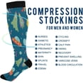 thumbnail image 4 of 1 Pairs Funny Dinosaur Space Compression Socks for Women Men Knee High Stocking for Running, Athletic, Medical Gift, 4 of 7