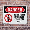 thumbnail image 4 of (2 Pack) Boiler Room Authorized Personnel Only OSHA Danger Sign 24 Inch X 18 Inch Indoor / Outdoor Rust-Free Aluminum Metal Signs for Workplace, Workshop, and Construction Site, Made in, 4 of 8