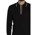 thumbnail image 4 of Gabicci Lineker Three Button Knitted Longsleeved Polo Shirt, Black, 4 of 5