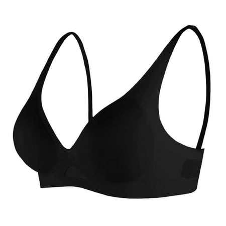Ploknplq Bras for Women No Underwire seamless Bras for Women balconette Bras for Women sleep Bras for Women traceless Summer Thin Breathable No Sleep Bra brassiere for Women Black Xl Red S