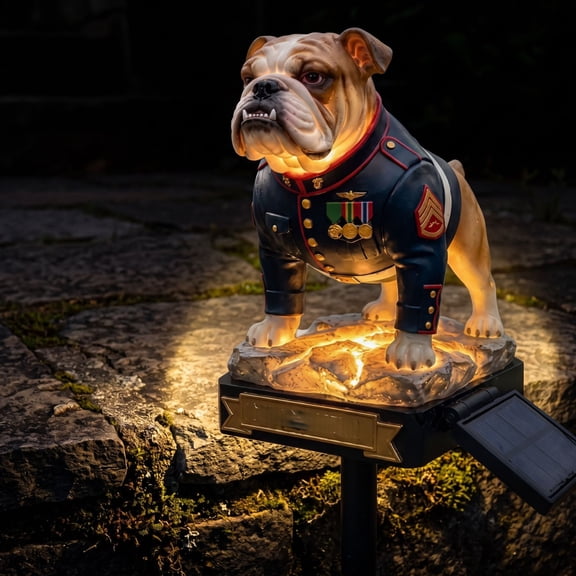 Devil Dog Solar Garden Light, Halloween Outdoor Stake Light Decoration for Yard Lawn Garden Pathway and Seasonal Holiday Decor