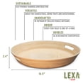 thumbnail image 4 of LEXA 15.7" Bamboo Round Serving Tray with Handles – Large Handcrafted Wooden Tray for Food, Ottoman, Coffee Table, Kitchen, or Charcuterie, Natural, 4 of 11