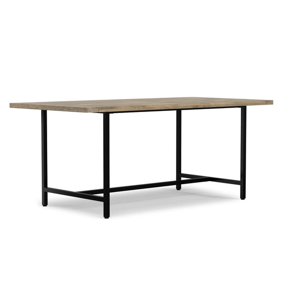 Simpli Home Campbell 72 inch x 36 inch Rectangle Modern Industrial Dining Table in Grey Wash