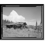 Historic Framed Print, Charlie Yale Main Cabin, Glacier River near Nolan, Bettles vicinity, Yukon-Koyukuk Census Area, AK - 2, 17-7/8" x 21-7/8"