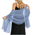 thumbnail image 2 of Women Sheer Chiffon Shawl Wrap Lightweight Scarf Elegant Evening Cover Up Soft Breathable Long Scarf for Dress Formal Party Wedding Beach Sunscreen Wrap Fashion Accessory Gift Idea, 2 of 8