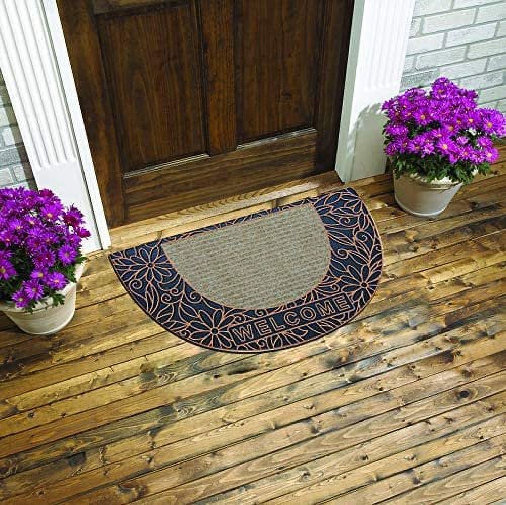 Flower Indoor Doormat, Durable & Resist Dirt Rugs for Entryway Front Door  Mat, Non Slip Washable Low Profile Inside Floor Mats Entry Rug 20x31.5inch  Yellow Gray Dahlia with Wood Grain