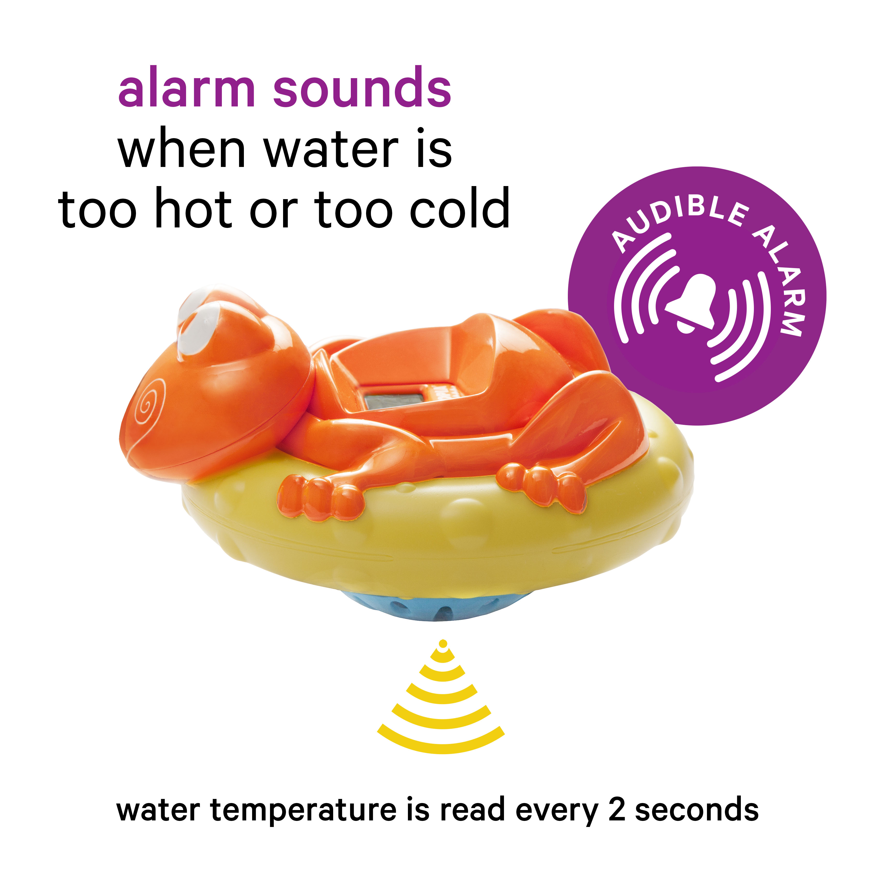 Aquatopia Bath Thermometer, Digital Audible Alarm, Orange - image 4 of 6